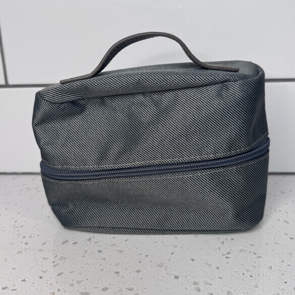 Bvlgari Parfums Emirates First Class Toiletry Bag Grey Twill Travel Case Mens